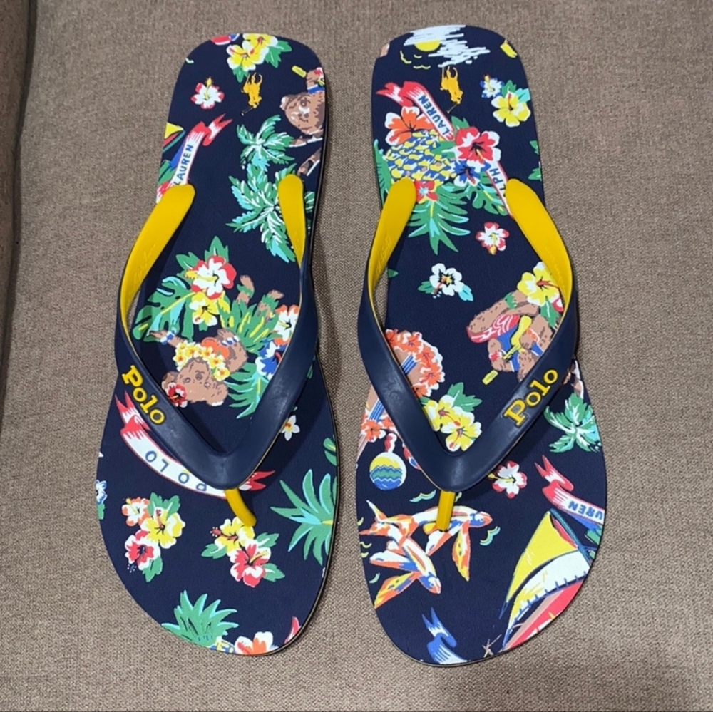 Polo Ralph lauren Bolt Polo Bear Tropical Flip Flops